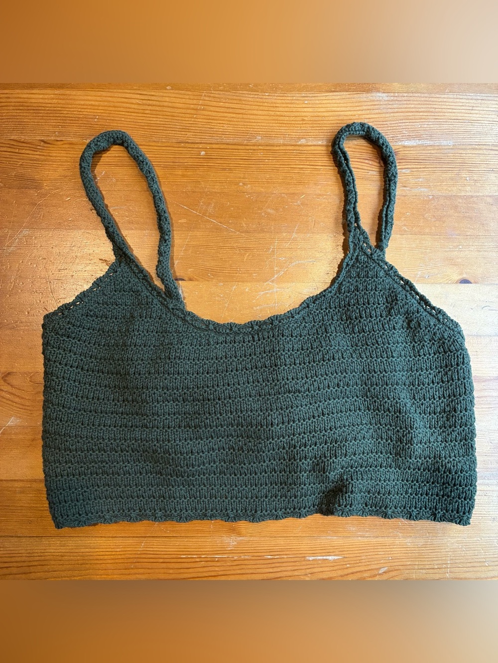Aerie Cropped Knit Green Tank Size XS